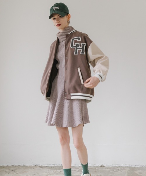 Cheek（チーク） スタジャン MEDIUM ピンクベージュ レディース