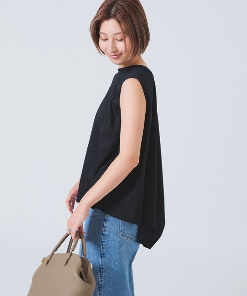 tシャツ バックドレープ ノースリーブ トップス レディース