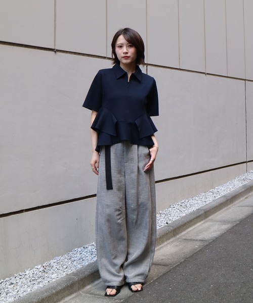 tシャツ 「ZOZO限定！」ペプラムカットトップス｜ウォッシャブル/ストレッチ/半袖/夏服 レディースの画像