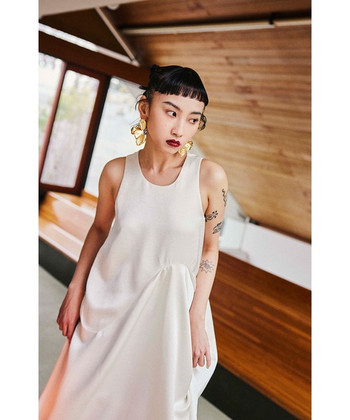 ワンピース OMMO SATIN DRAPE OP 36 OMMO SATIN DRAPE OP 36