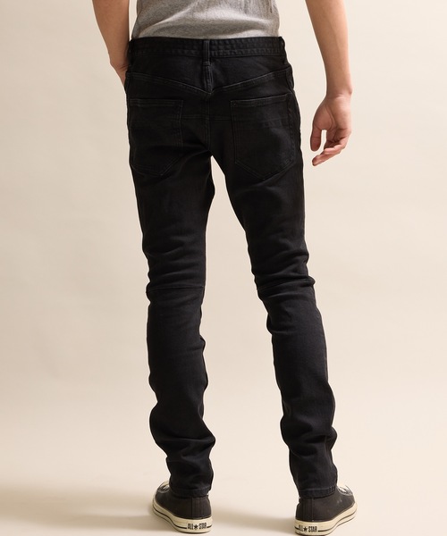 新しく着き SKINNY ジーンズ (N)INE NUMBER STRETCH OW JEANS DENIM BLACK パンツ