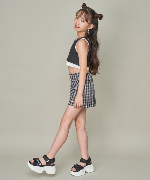 シェリエ　sheller Joliキュロットパンツ　グレーチェック SISTER JENNI パンツ 「ウエスト調整可」チェックキュロット
