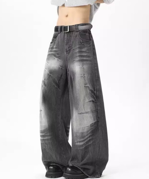 WESTBOY ジーンズ ルーズバギーウォッシュドデニムパンツ/ワイドデニム