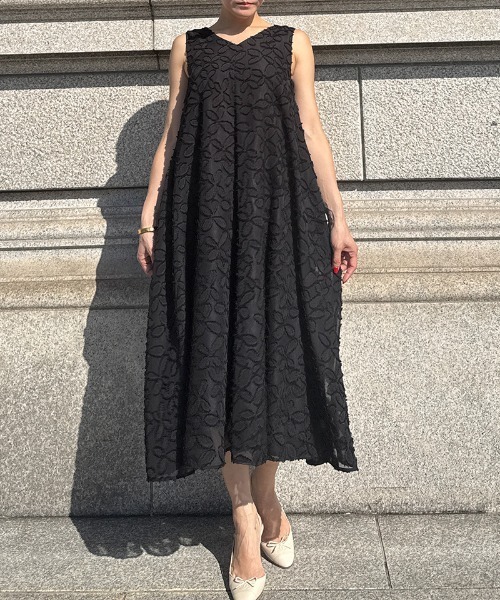 ワンピース カットジャガードAラインサマードレスの画像