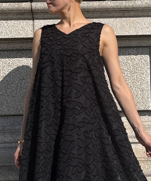 ワンピース カットジャガードAラインサマードレスの画像