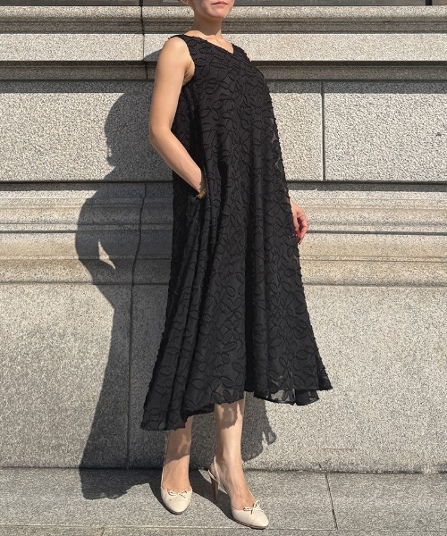 ワンピース カットジャガードAラインサマードレスの画像