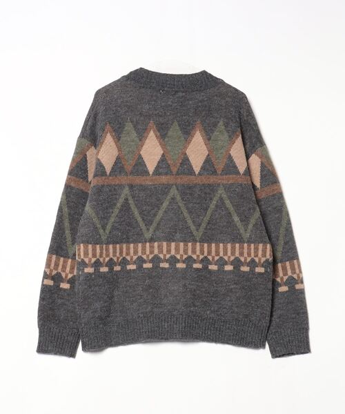 「rehacer」 ニットカーディガン MEDIUM チャコールグレー メンズ_画像2