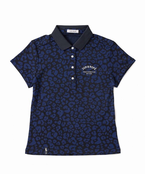 【rough & swell】新品　吸水速乾半袖ポロ　レディースＭ　ネイビー JUN&ROPE' ポロシャツ ポロ 「UV CARE」「吸水速乾
