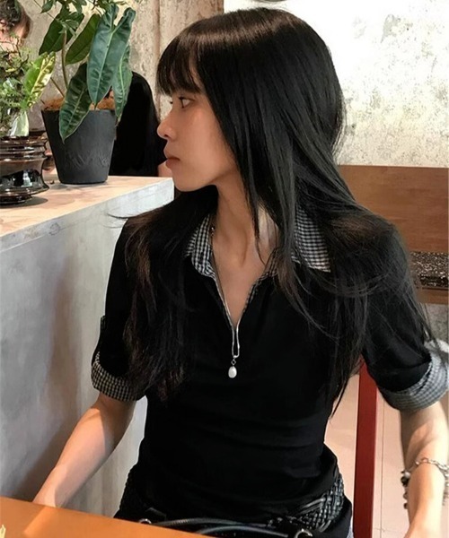 フェイクレイヤード シャツ 無地 チェック 半袖 韓国 2色 hr9629 Tシャツ 半袖 メンズ ファッション フェイクレイヤード オーバー