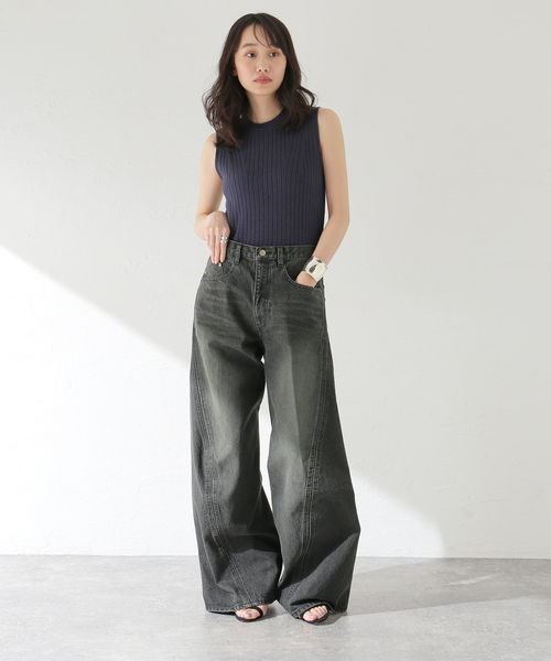 NVRFRGT ワイドレッグデニムパンツ サイズ1 NVRFRGT - 【残りわずか】3D Twisted Wide Leg Jeans | ACRMTSM