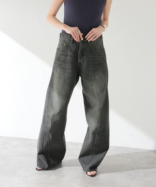 NVRFRGT ジーンズ × WISM別注 3D TWISTED WIDE LEG JEANS メンズ