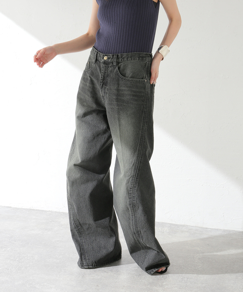 NVRFRGT - 【25SS】3D ツイステッド ワイド レッグ ジーンズ