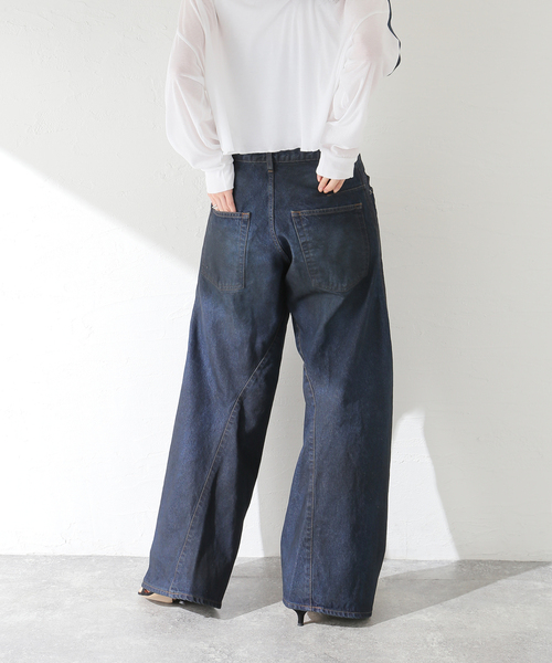 NVRFRGT ジーンズ × WISM別注 3D TWISTED WIDE LEG JEANS メンズ