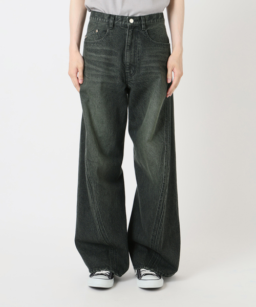 NVRFRGT ジーンズ × WISM別注 3D TWISTED WIDE LEG JEANS メンズ