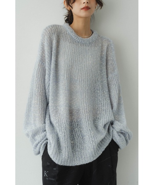 ニット セーター jaguard sheer knit(unisex) レディース メンズ