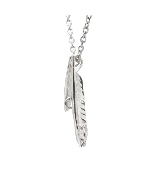 アレルギー対応 ネックレス B77（バナナ） LEAF（葉っぱ） FEATHER（葉根） バナナ リーフェザー ネックレス 2葉（M＆L）の画像