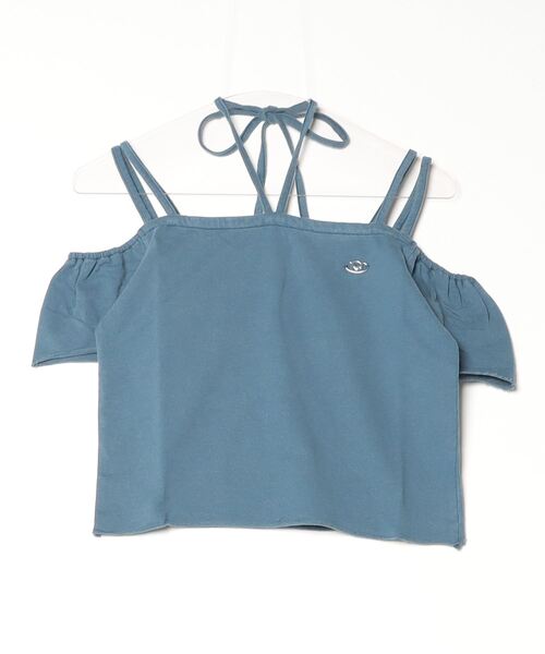 HTH tシャツ ribbon off shoulder cropped tee レディース