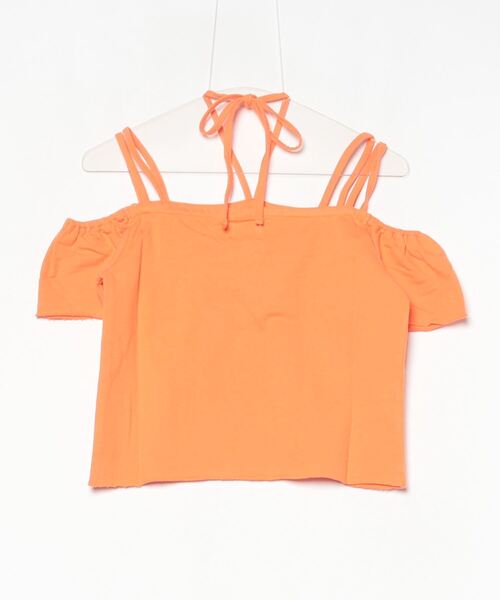 HTH tシャツ ribbon off shoulder cropped tee レディース