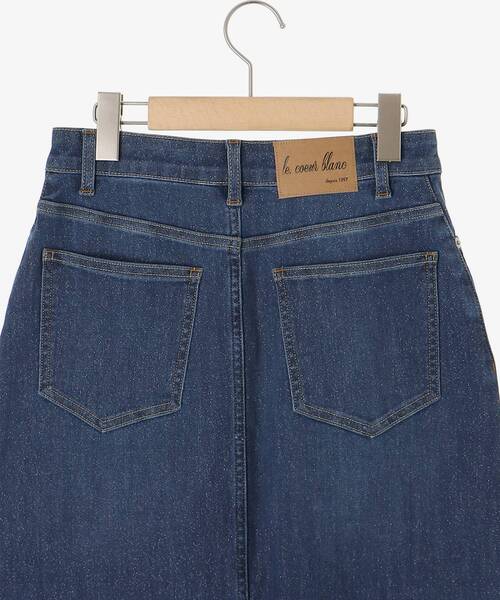 le.coeur blanc（ルクールブラン） デニムスカート リメイク風ラメ
