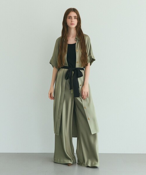 GRACE CLASS シャツワンピース ダブルサテンシャツドレス : ZOZOTOWN