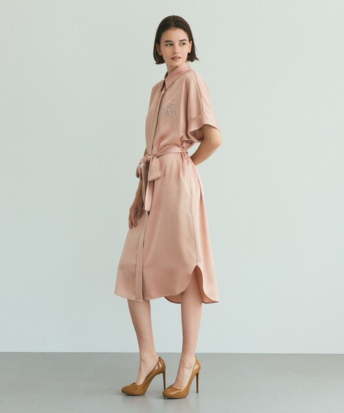 GRACE CLASS シャツワンピース ダブルサテンシャツドレス : ZOZOTOWN