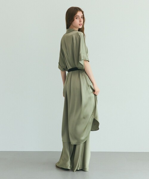 GRACE CLASS シャツワンピース ダブルサテンシャツドレス : ZOZOTOWN