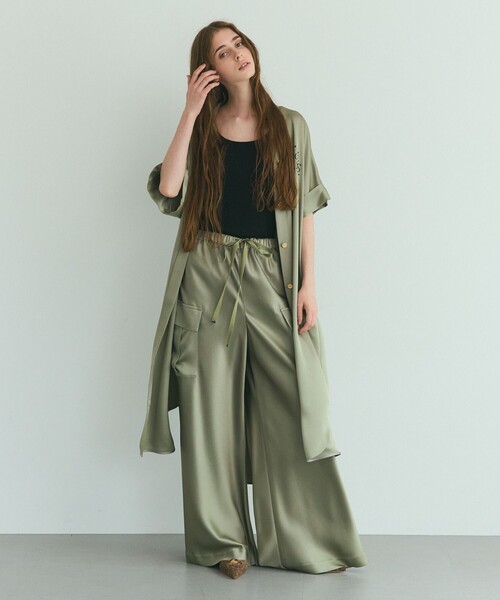 GRACE CLASS シャツワンピース ダブルサテンシャツドレス : ZOZOTOWN