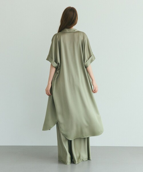 GRACE CLASS シャツワンピース ダブルサテンシャツドレス : ZOZOTOWN