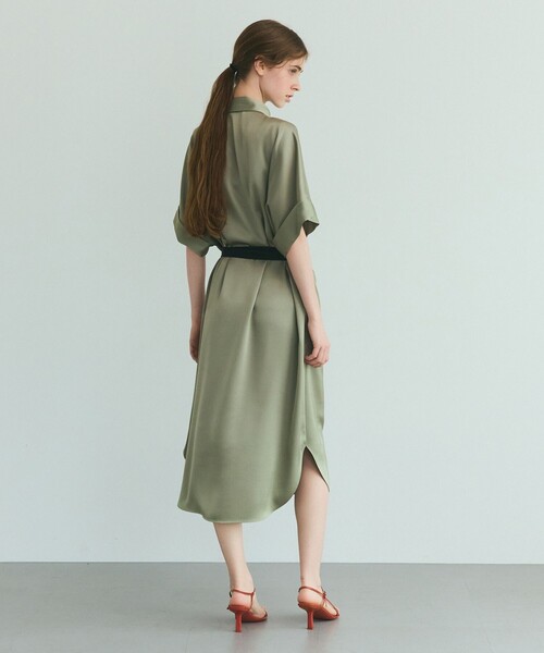 GRACE CLASS シャツワンピース ダブルサテンシャツドレス : ZOZOTOWN