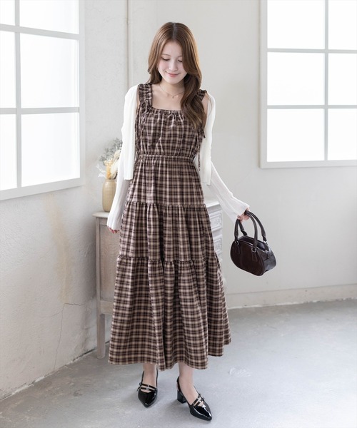 clear ワンピース 夏 リボンフリルキャミワンピース「着回し力抜群 clear ワンピース 夏 リボンフリルキャミワンピース「着回し力抜群