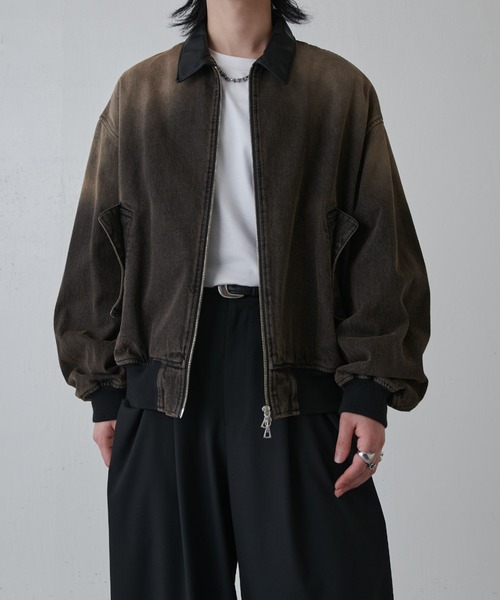 Lui's（ルイス） デニムジャケット gジャン レザーカラーデニム