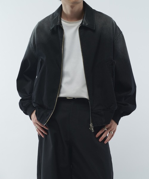 Lui's デニムジャケット Lui's デニムジャケット gジャン レザーカラーデニムボンバー