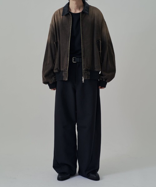 【新品・タグあり】Lui’s レザーカラーデニムボンバージャケット Lui's（ルイス） デニムジャケット gジャン レザーカラーデニム