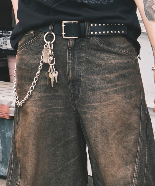 NVRFRGT（ネヴァーフォーゲット） ベルト DOUBLE PIN BUCKLE STUDS