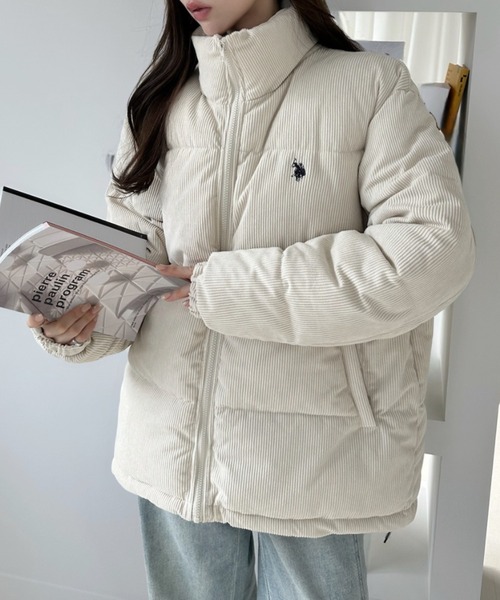 【美品】 POLO GOLF ダウンジャケット W絞り可能 S ホワイト U.S. POLO ASSN.（ユーエスポロアッスン） ダウンコート ダウン