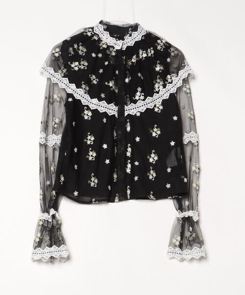 「Sister Jane」 刺繍長袖ブラウス S ブラック レディース