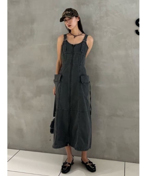 SLY（スライ） ワンピース FRONT ZIP POCKET OP フロントジップ