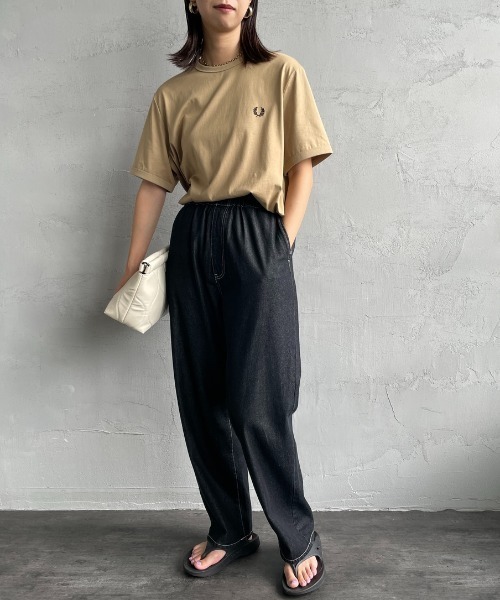 「FRED PERRY」 半袖Tシャツ L ピンク レディース