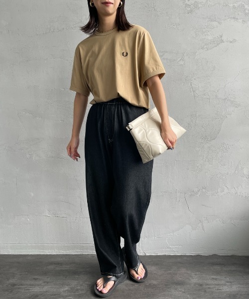 「FRED PERRY」 半袖Tシャツ L ピンク レディース