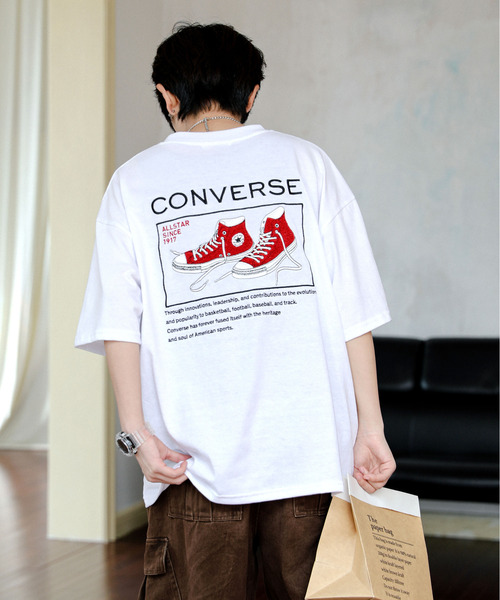 「CONVERSE」 半袖Tシャツ LARGE ベージュ メンズ