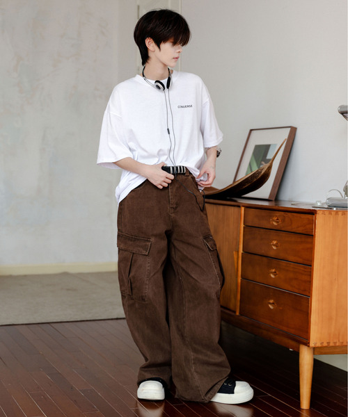 「CONVERSE」 半袖Tシャツ LARGE ベージュ メンズ