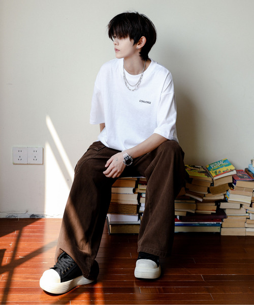 「CONVERSE」 半袖Tシャツ LARGE ベージュ メンズ