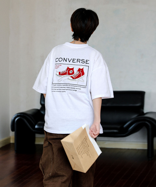 「CONVERSE」 半袖Tシャツ LARGE ベージュ メンズ
