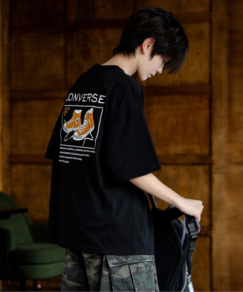「CONVERSE」 半袖Tシャツ LARGE ベージュ メンズ