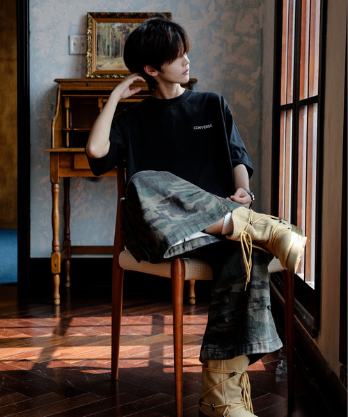 「CONVERSE」 半袖Tシャツ LARGE ベージュ メンズ