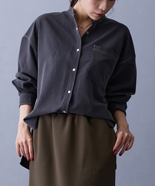 NICOLE white(ニコルホワイト) ブラウス シャツ テンセルデニム NICOLE white(ニコルホワイト) ブラウス シャツ テンセルデニム