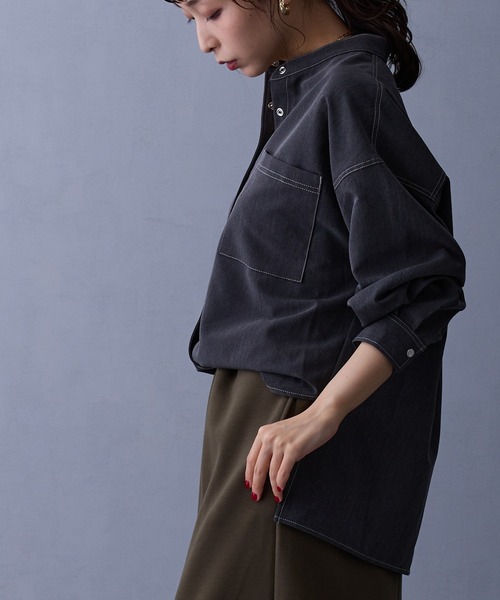 NICOLE white（ニコルホワイト） ブラウス シャツ テンセルデニム