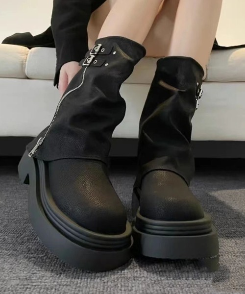 ブーツ ルーズフィット厚底ブーツ レディース : ZOZOTOWN Yahoo!店