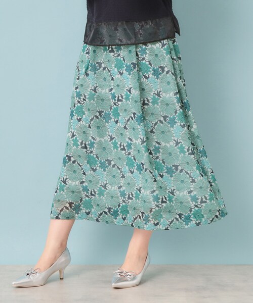 スーナウーナ（SunaUna）/【&yours project／S〜L】レース柄フレアスカート SunaUna（スーナウーナ） スカート 「＆yours project／S〜L」レース柄