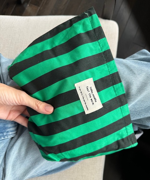 ポーチ バイカラーストライプポーチ レディース : ZOZOTOWN Yahoo!店